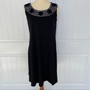 3/$30! Peter Nygard Black sequin collar dress size medium